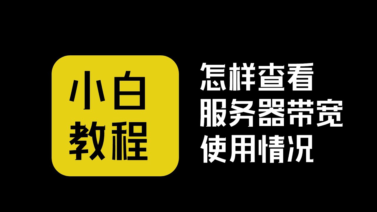 服务器使用小白教程:怎样查看服务器带宽使用情况